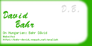 david bahr business card